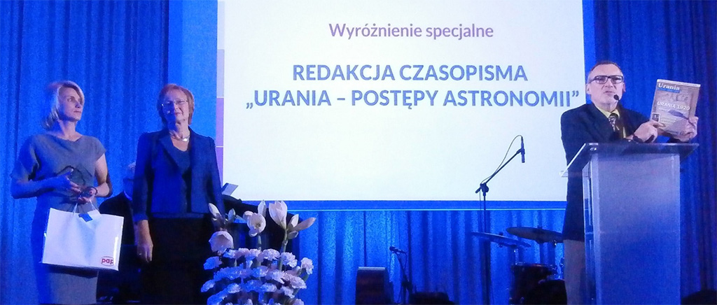 Urania nagrodzona w konkursie Popularyzator Nauki 2014